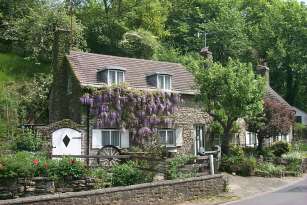 Picture of a beautiful cottage with colourful flowers