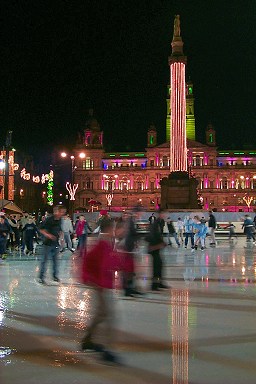 The ice rink on George Square Picture of the ice rink on George Square in the evening