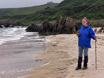 My mother at the Singing Sands Picture of Jutta at the Singing Sands
