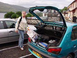 Picture of my car at the Clan MacDuff Hotel