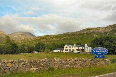 Picture of the Inchnadamph Hotel with Conival in the background