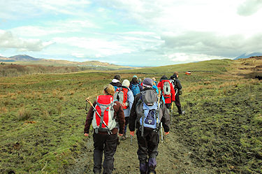 Picture of a group of walkers on their way